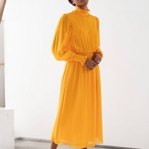 NWT And Other Stories high necked ruched dress